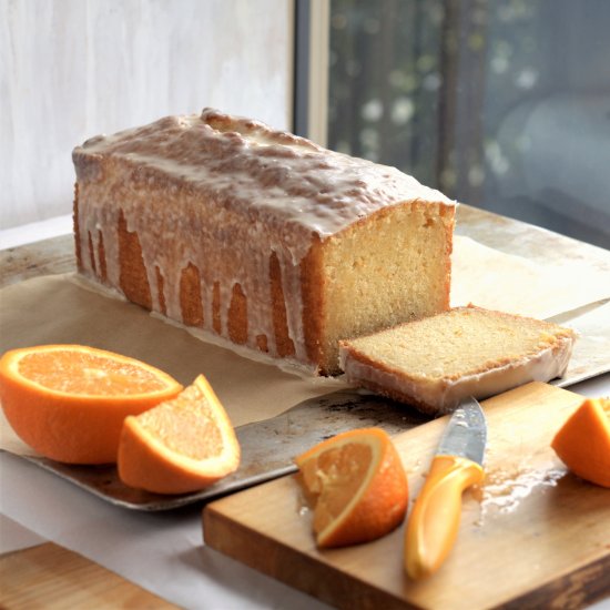 orange cake with butter rum glaze