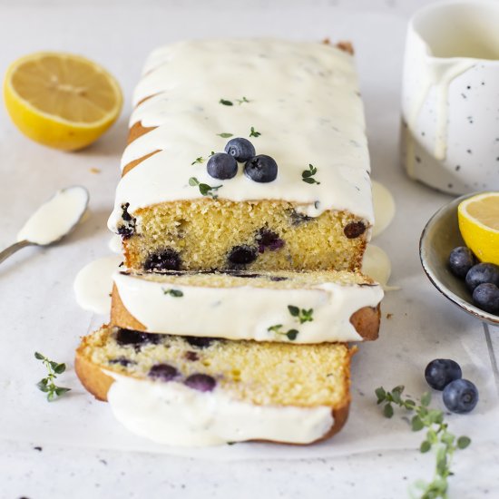 Blueberry Loaf Cake + Lemon Glaze