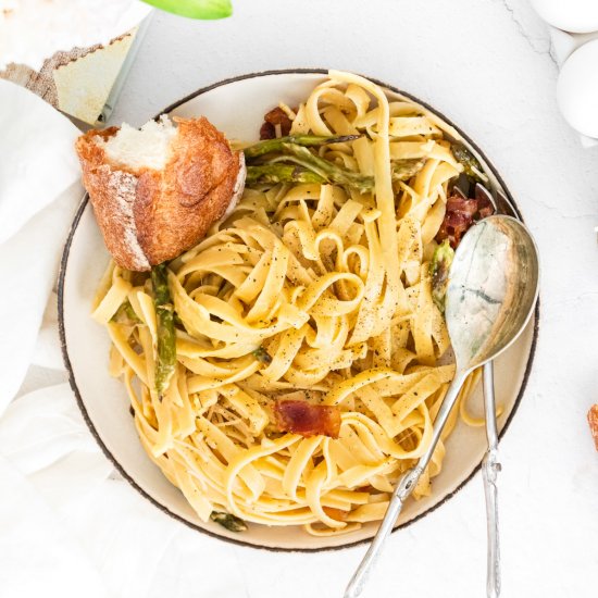 Asparagus and Bacon Carbonara