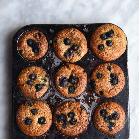 Vegan gluten free blueberry muffins