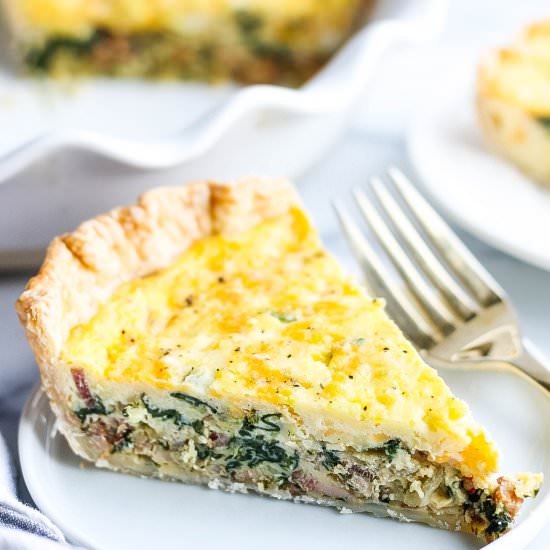 Spinach and Bacon Quiche