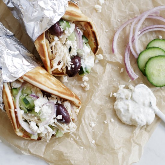 easy greek chicken gyros