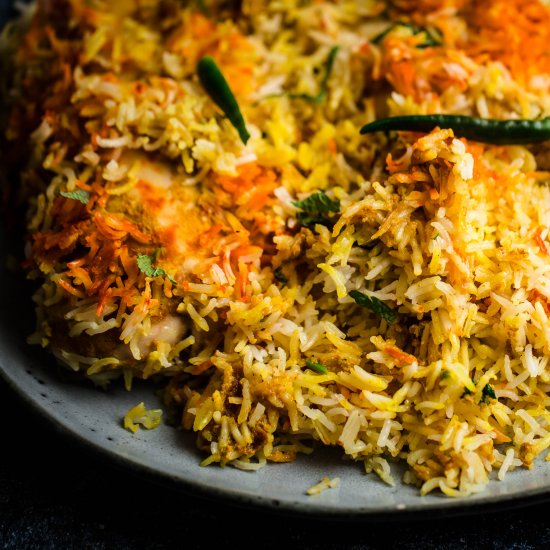 Hyderabadi chicken biryani