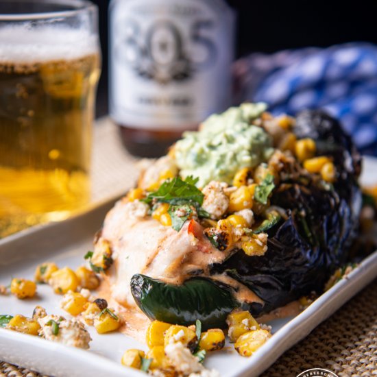 Elote Stuffed Charred Poblano