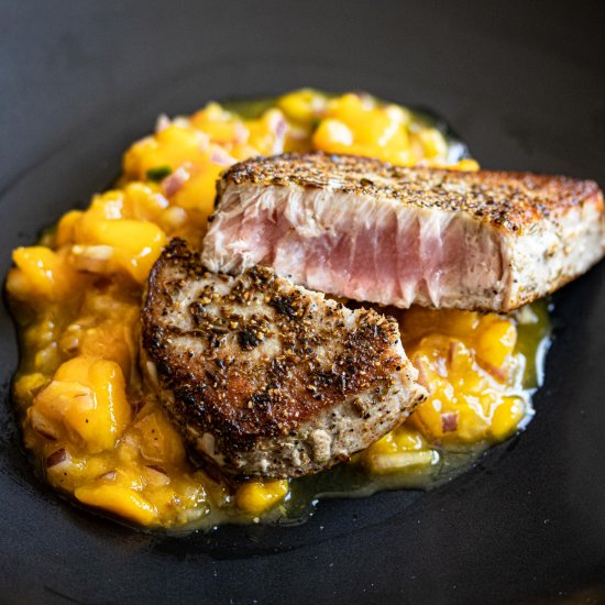 Yellowfin Tuna with Spicy Mango Sal