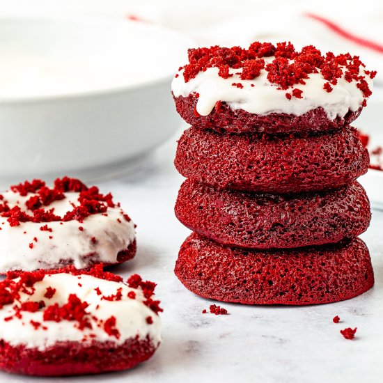 Easy Eggless Red Velvet Donuts