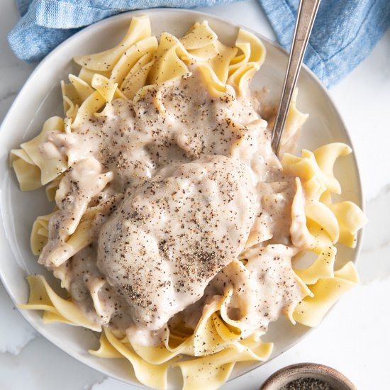 Dad’s Cream of Mushroom Pork Chops