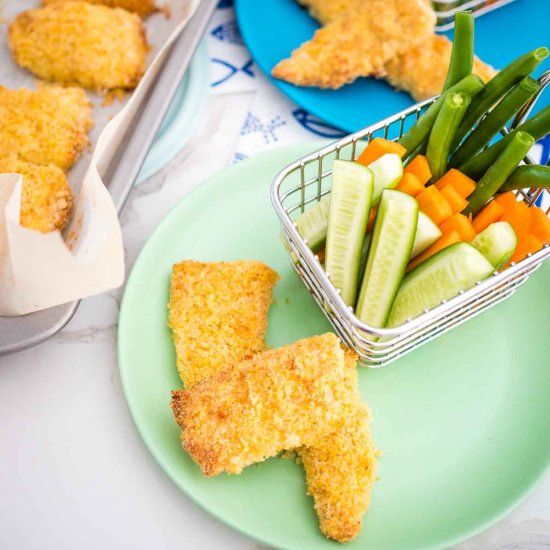 Homemade fish fingers