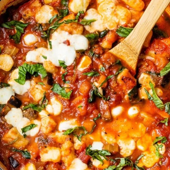 Cheesy Eggplant Gnocchi Caprese