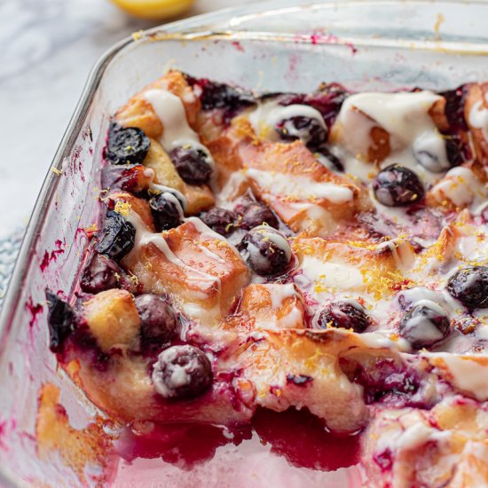 Lemon Blueberry Bread Pudding