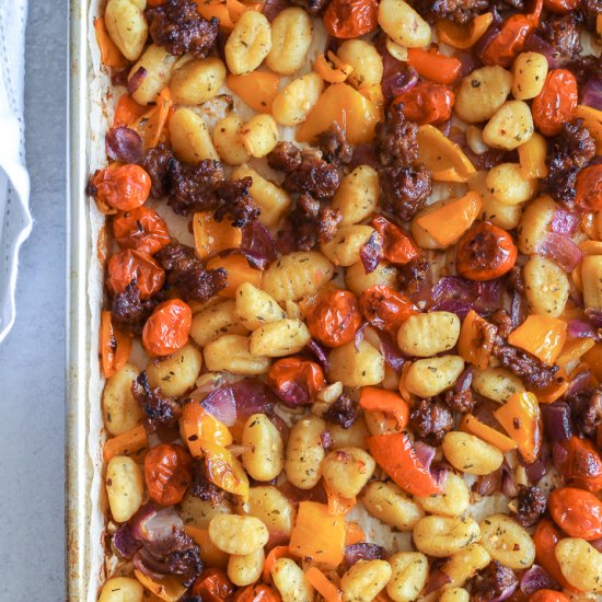 Sheet pan gnocchi and sausage