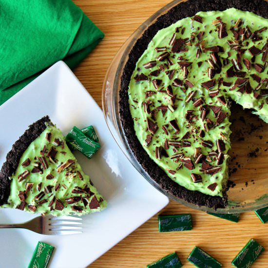 Andes Mint Chocolate Chip Pie