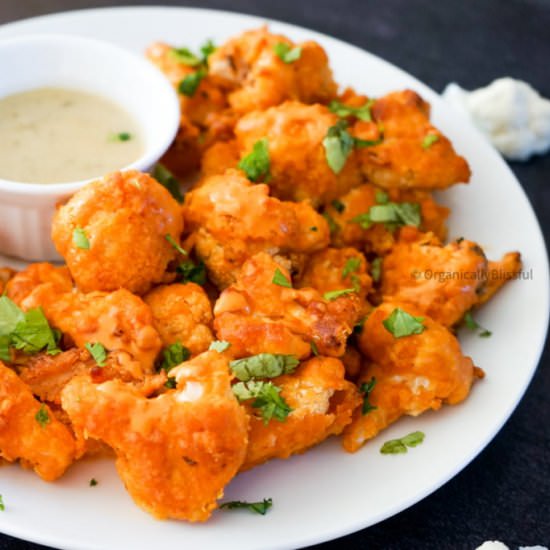 Vegan Air fryer Buffalo Cauliflower