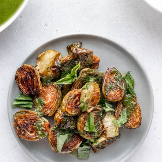 Balsamic Brussel Sprouts with Basil