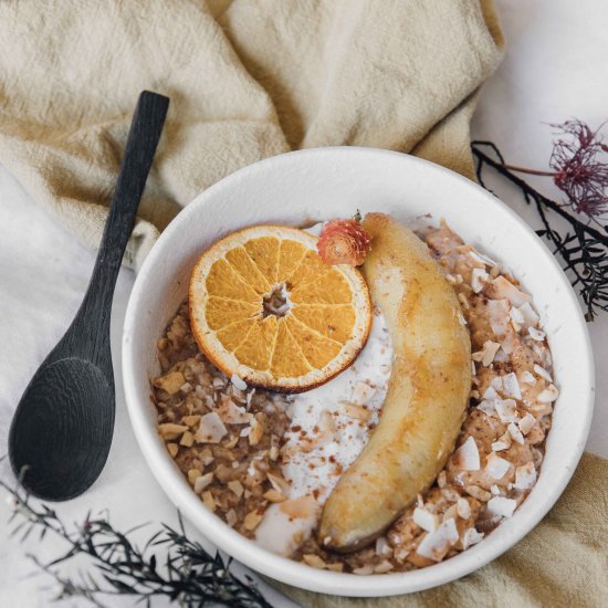 Orange Caramelised Banana Porridge