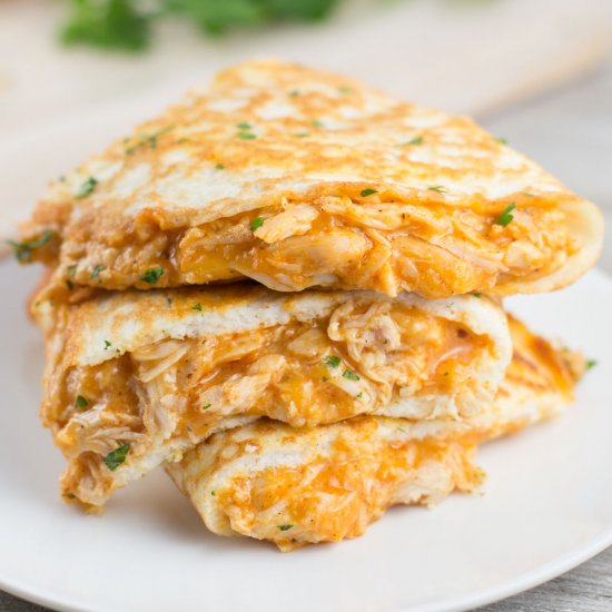 Keto Buffalo Chicken Quesadillas