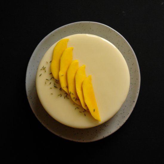 mango & fennel seed mousse cake