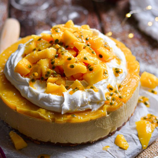 Vegan No Bake Mango Cheesecake