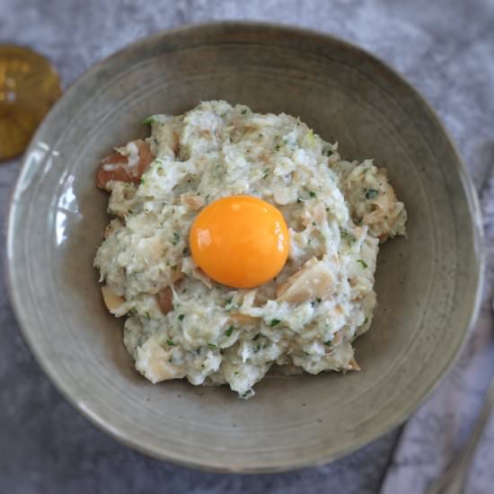 Portuguese cod bread soup