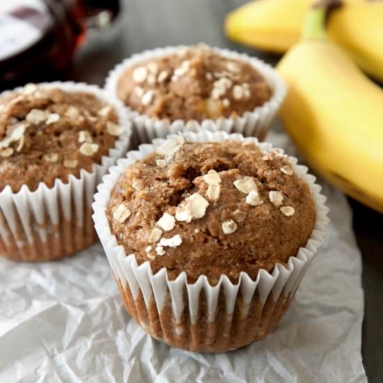 Healthy Banana Oat Muffins