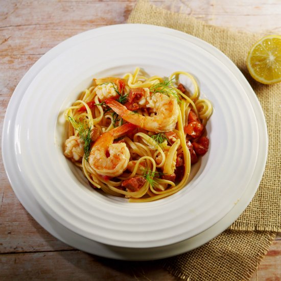 Prawn and Chorizo Linguine