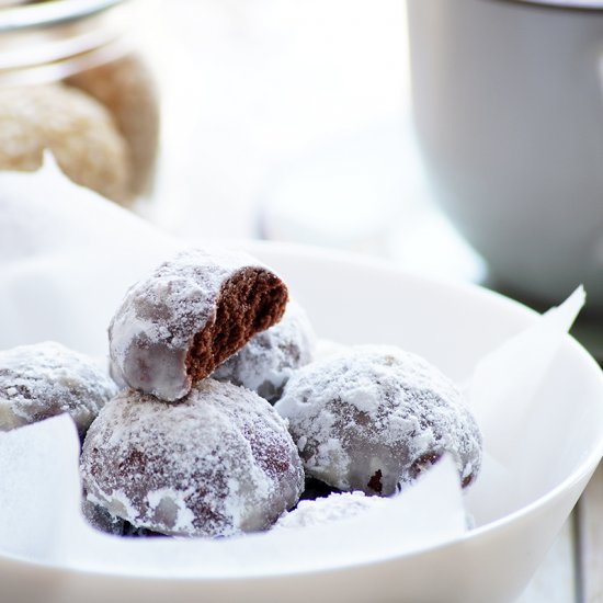 Chocolate Snowball Cookies