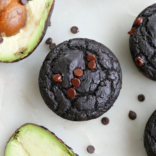 Chocolate Avocado Muffins