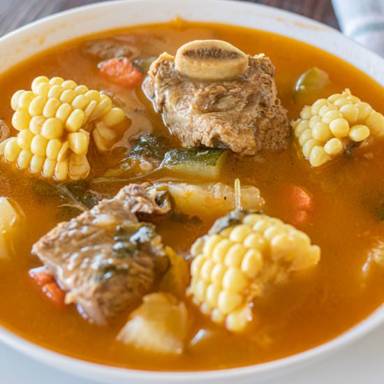 Caribbean Beef, Veggies & Rice Soup