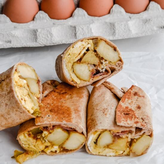 Bacon and Potato Breakfast Burritos