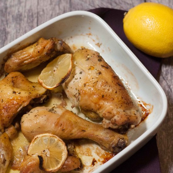 Roasted chicken with lemon