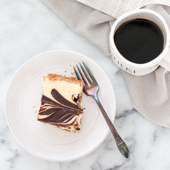 Chocolate Swirl Cheesecake Bars