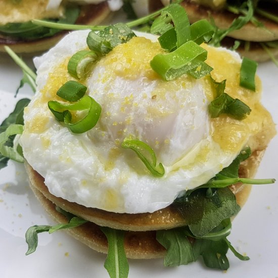 English muffins with poached egg