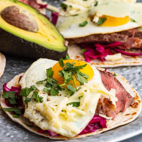 Grilled Steak and Egg Tacos