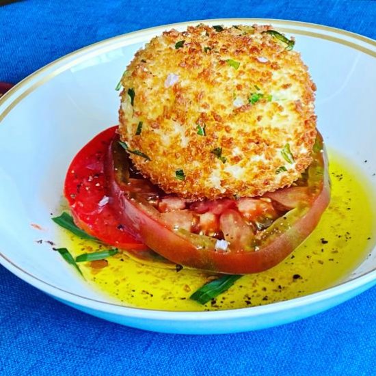 Crispy Burrata with Tomatoes