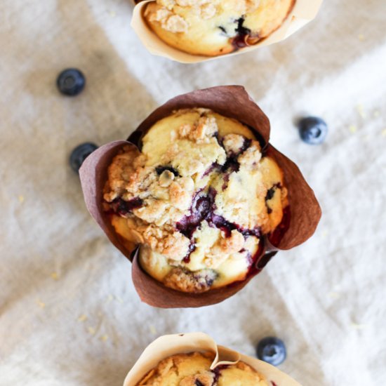 Sourdough Blueberry Lemon Muffins