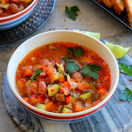 Vegetable Soup with Pinto Beans