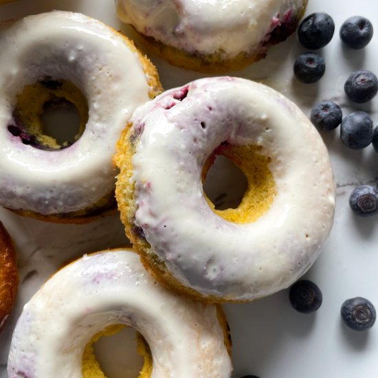 Baked Lemon Blueberry Donuts