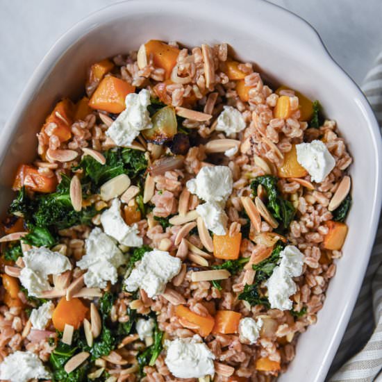 Warm Butternut Squash Farro Salad