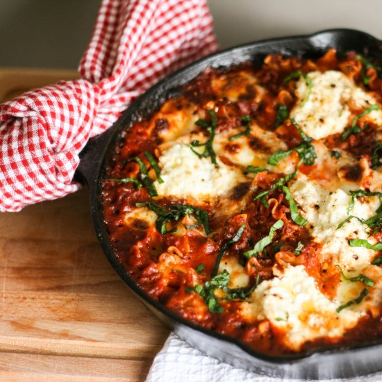 Skillet Baked Lasagna