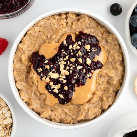 Peanut Butter and Jelly Oatmeal