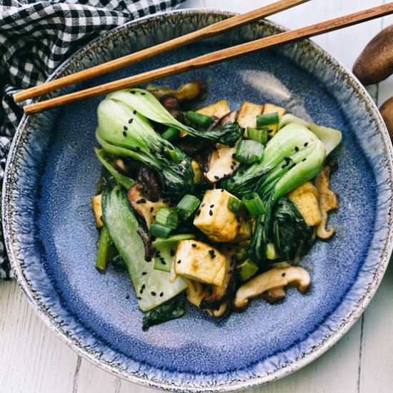 Miso Tofu and Bok Choy Stir Fry