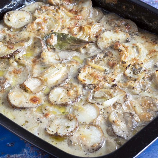 Jerusalem artichoke gratin