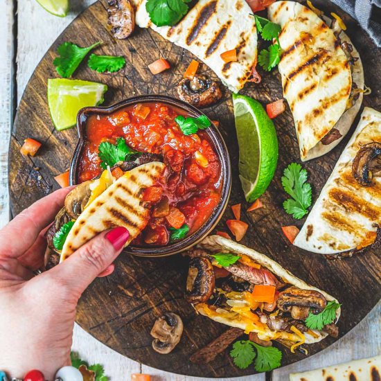 Mini Steak and Mushroom Quesadillas