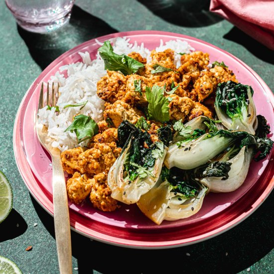 Sweet and Spicy Nooch Coated Tofu