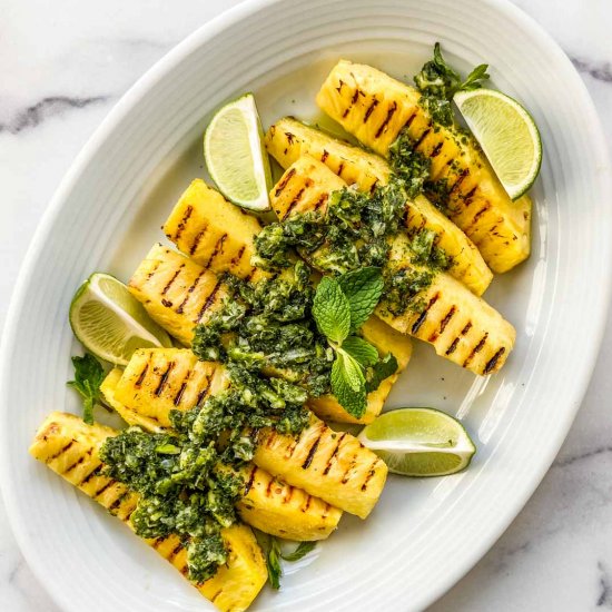 Grilled Pineapple with Lime Sauce