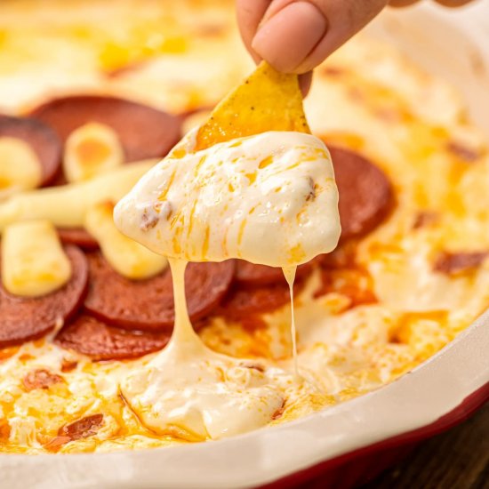 Football Pepperoni Pizza Dip