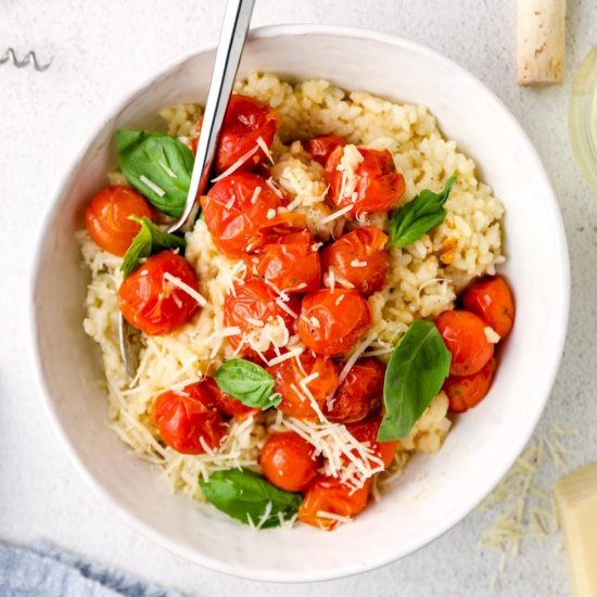 Vegan Risotto with Roasted Tomatoes