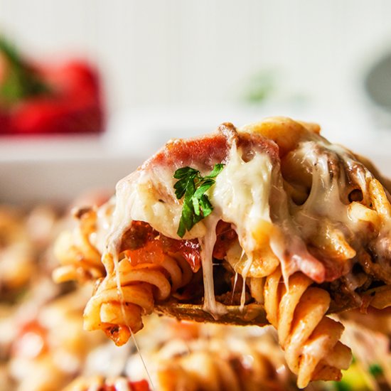 Supreme Pizza Pasta Casserole