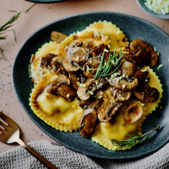 Rosemary Lemon Mushrooms Ravioli