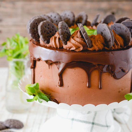 Chocolate Mint Cookie Layer Cake